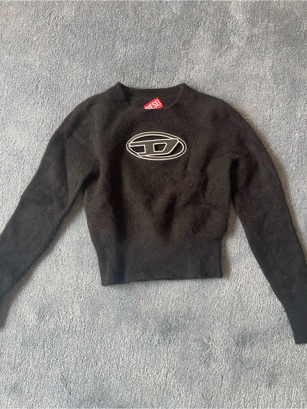 Diesel Wool And Cashmere Sweater With Cut-out Logo In Black